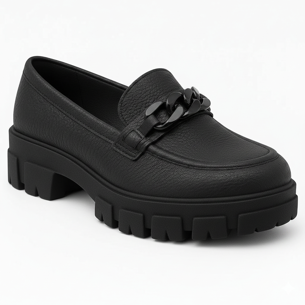 Sapato Mocassim Feminino Moderno com Plataforma e Design Sofisticado