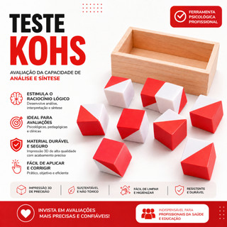 Cubo Kohs Madeira Teste Neuropsicológico Pedagógico Avaliação Cognitiva Raciocínio