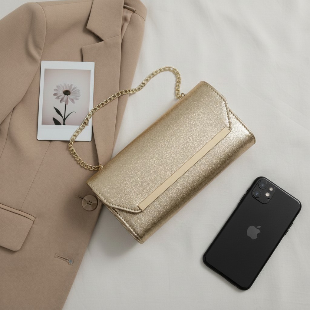Bolsa Clutch Feminina Luxo Alça Removível para Casamento e Festa