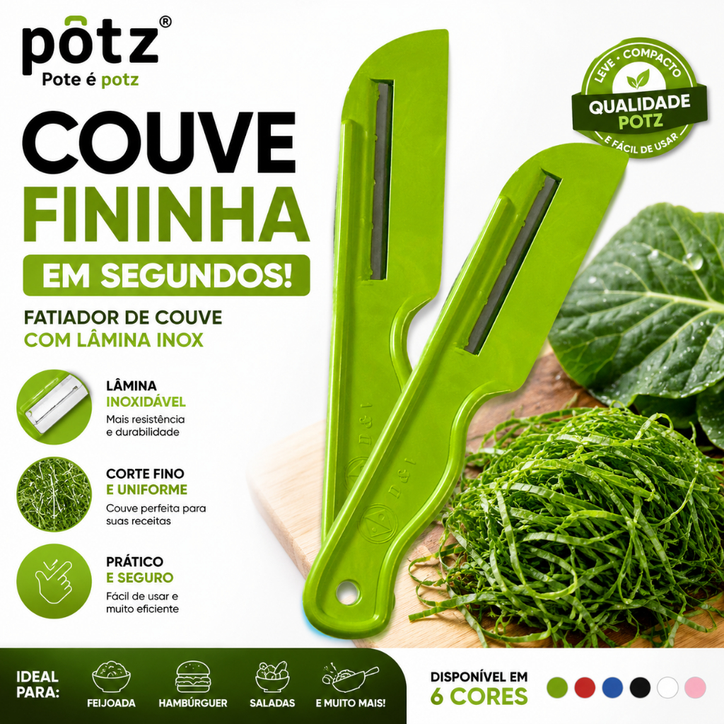 Fatiador de Couve Fininha em Segundos c/ Lamina Aço Inox Armário Cozinha