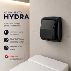 Acabamento Para Valvula de Descarga Hydra Max Deca Preto Fosco Matte Abs Luxo
