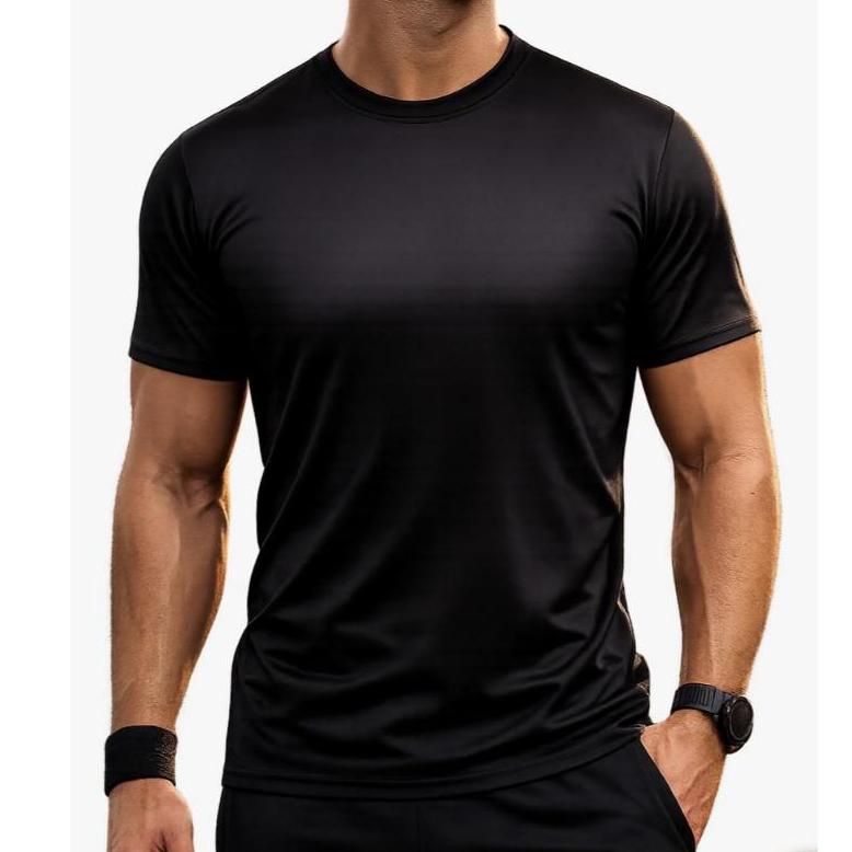 Camiseta Dry Fit Masculina Preta Básica Esportiva Treino Academia Corrida Cross Fit Leve Confortavel Respirável