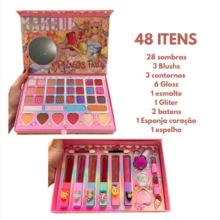 Kit Maleta Maquiagem Paleta Infantil Conjunto De Acessórios Princess Completa Menina Gloss