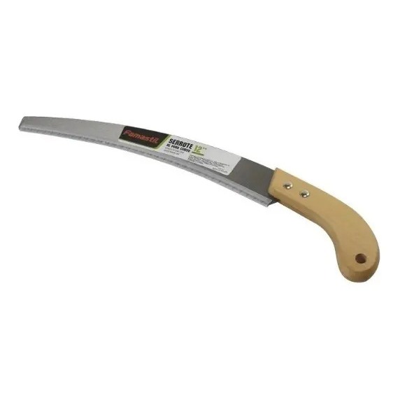 Serrote de Poda Curvo Famastil 12" em Aço com Cabo Ergonômico para Galhos, Árvores e Jardinagem