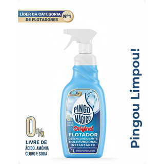 Pingo Mágico Original 1L - Flotador para Limpeza Geral Sem Soda, Ácido, Cloro, Amonia, Higieniza, Desengordurante