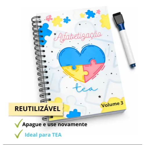 Apostila De Alfabetização Tea Com Pictogramas Vol 04 Plastificada + Caneta