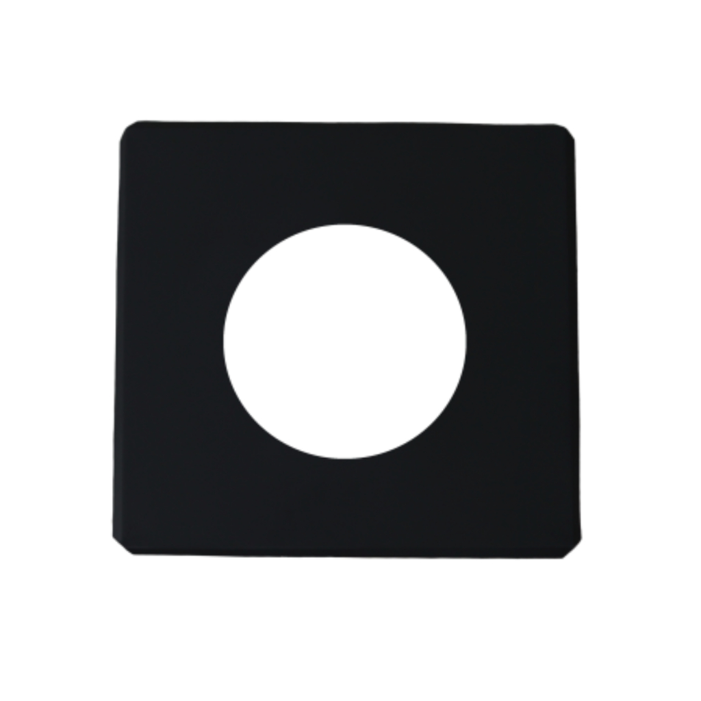 Anel de Acabamento Quadrado Preto para Chaminé Lareira e Churrasqueira 150mm 180mm 200mm