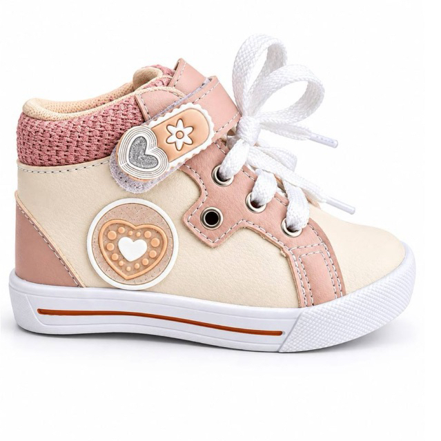 Tenis Star Cano Alto Infantil Com velcro Menina Casual Botinha Escolar