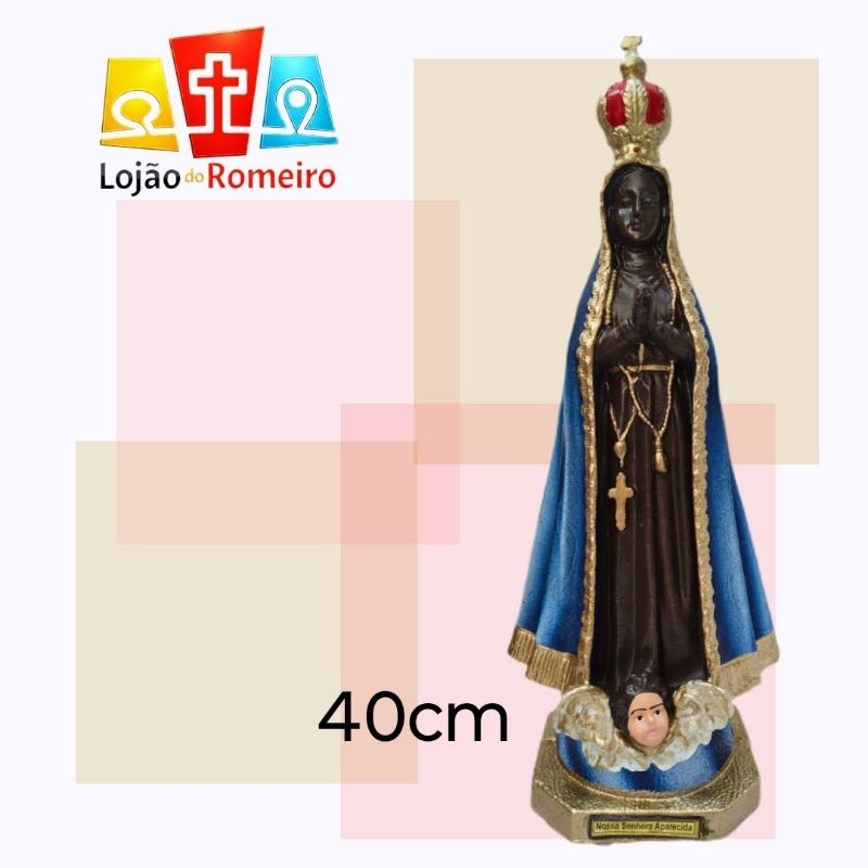 Nossa Senhora Aparecida Inquebrável de borracha 40cm. PODE MOLHAR