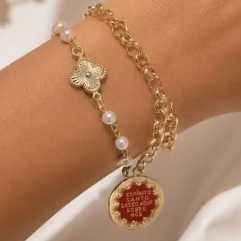 Kit Revenda 10 Pulseiras Folheadas A Ouro Femininas / Semijoias Premium