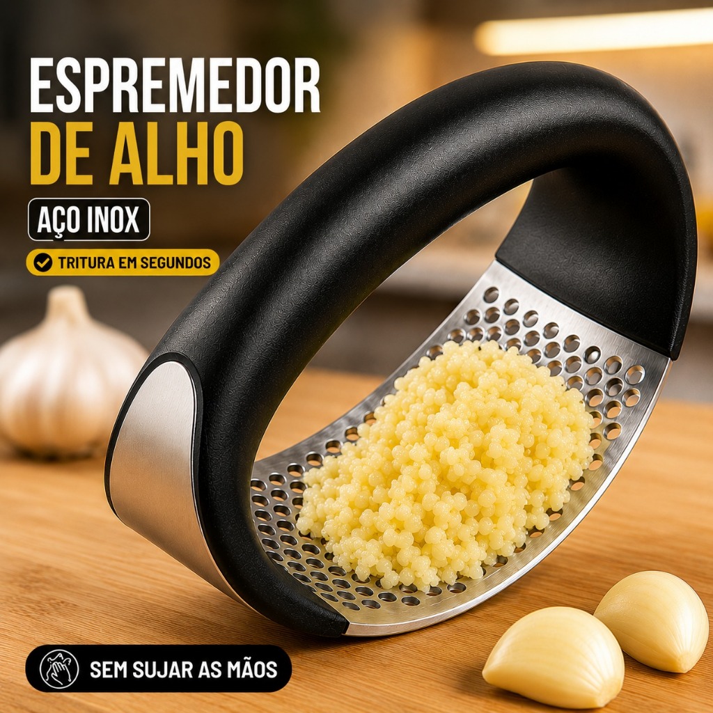 1 a 3 Espremedor De Alho Inox Amassador Triturador Manual Cozinha Resistente  Aço Inox e ABS