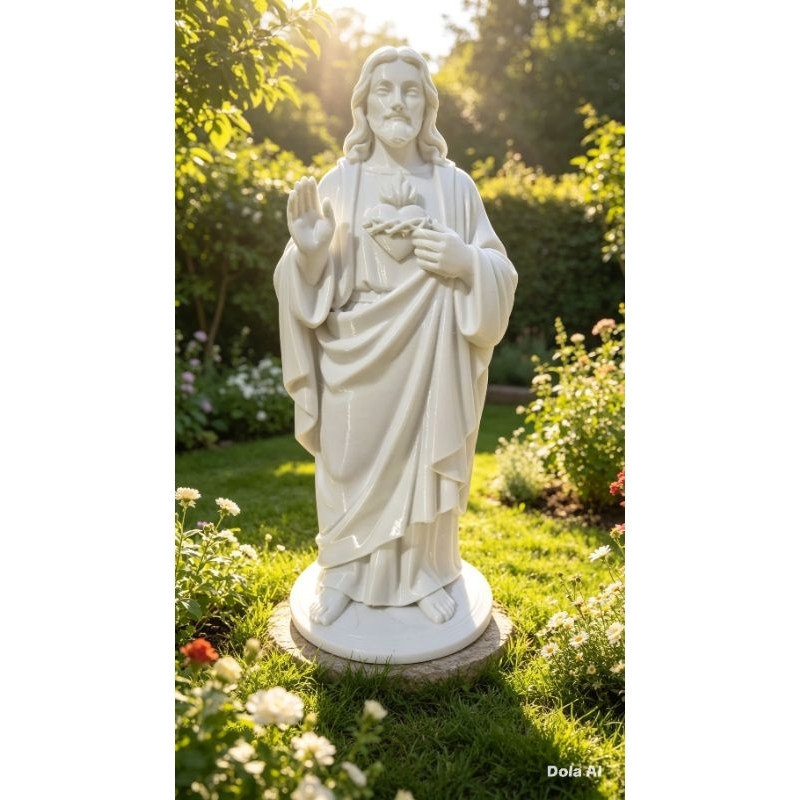 Imagem Sagrado Coracao De Jesus 15cm Estatua Escultura Religiosa Catolica Altar Igreja Presente Decoracao Casa 3D