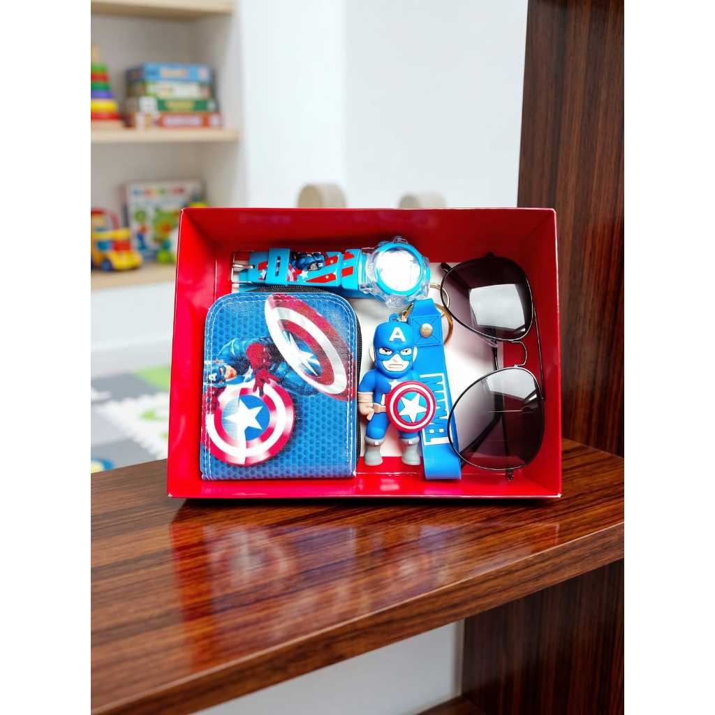 Carteira Infantil +1 Relógio + 1 Óculos + Chaveiro  Vários Temas Menino