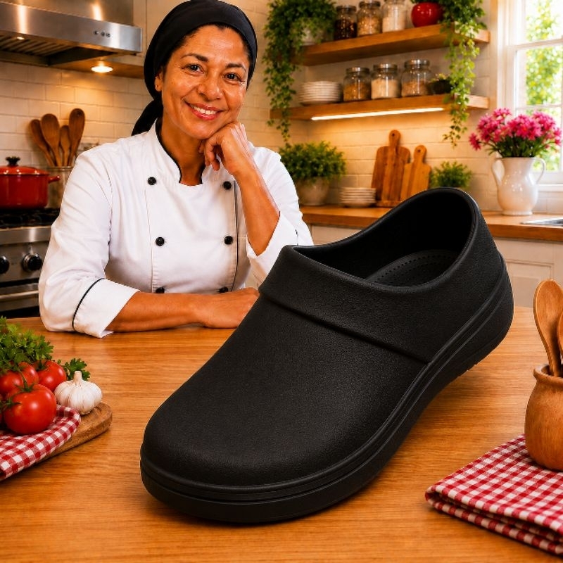 Sapato Eva Fechado EPI Proteção para trabalhar Cozinha Limpeza Enfermagem antiderrapante leve Confortável (Nr-32 Yvate)