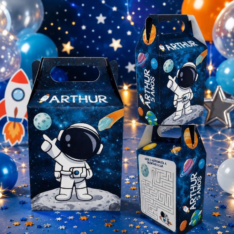 10 Caixinhas Astronauta personalizadas Lembrancinha sacolinha surpresa Astronauta