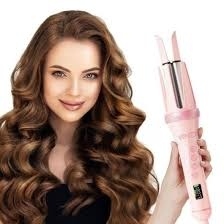 Modelador Frisador  De Cabelo 30cm Automático  Com 4 Temperaturas Rosa Bivolt