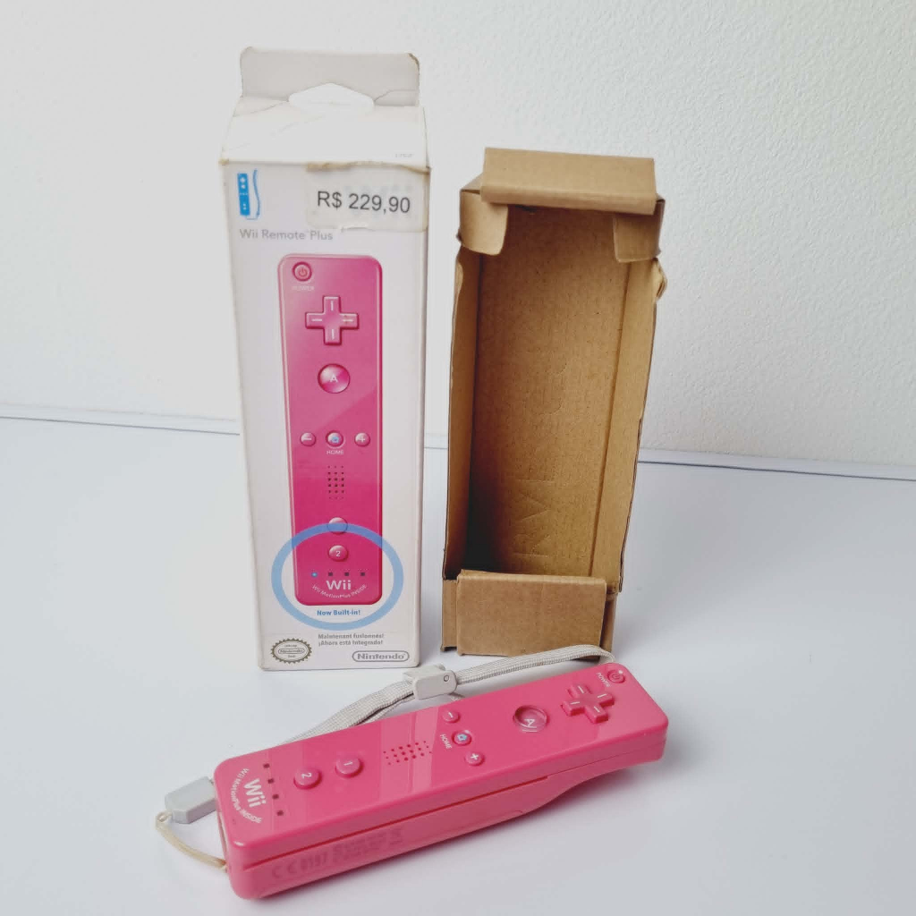 Controle original Wii Remote Plus Para Nintendo Wi  Cor Rosa