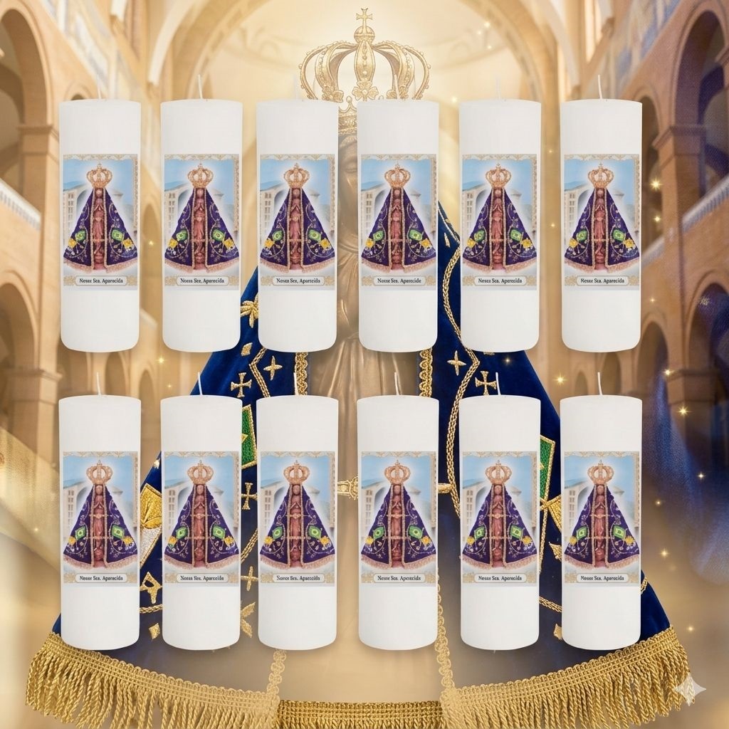 Atacado Velas 7 Dias Nossa Senhora Aparecida 250g + Brinde
