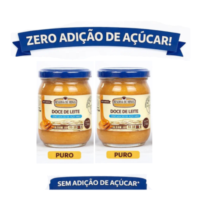 KIT 2 UNID. Doce de Leite Zero Açúcar 210g – Sabor autêntico com zero adição de açúcares