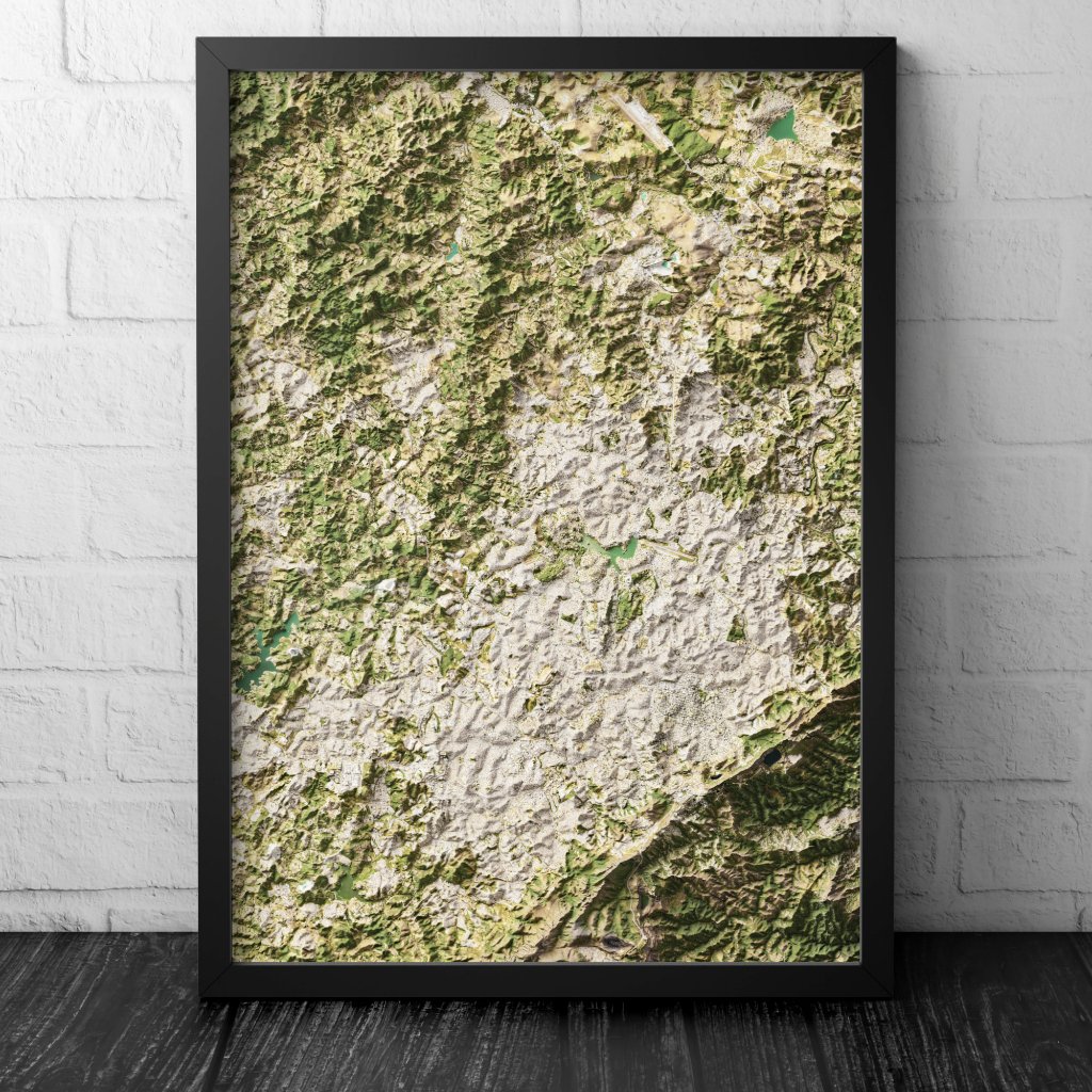 Mapa Belo Horizonte Satélite com Relevo Topográfico