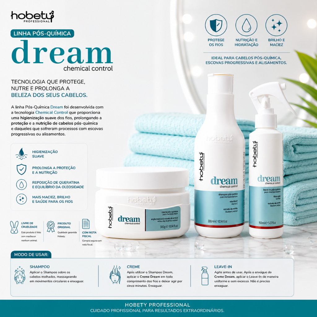 Hobety Kit Dream Pós progressiva Shampoo + Mascara + Leave-in