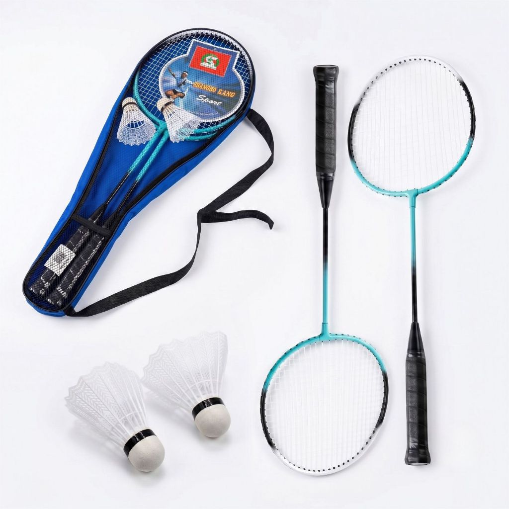 Conjunto de Badminton c/ 2 Raquetes, 2 Petecas + Bolsa para Transporte - jogo, lazer, esporte