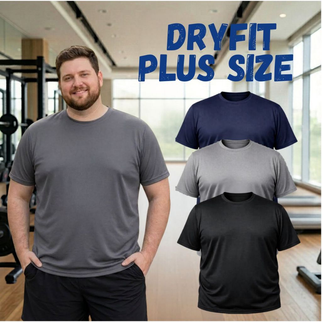 Kit Camisetas Plus Size Básicas Masculina Dry Fit Premium para Academia lisa Trabalho Casual