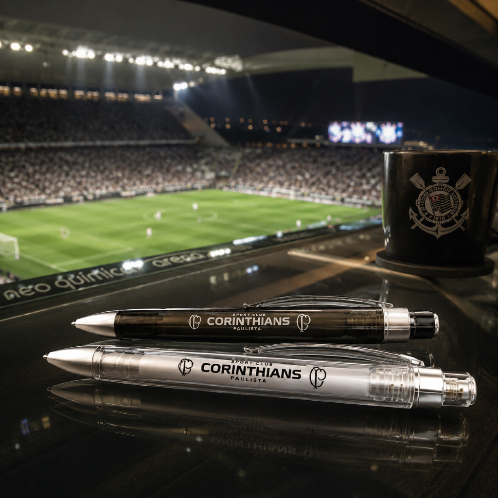 KIT CORINTHIANS COM 2 CANETAS OFICIAL CORINTHIANS · foto 2
