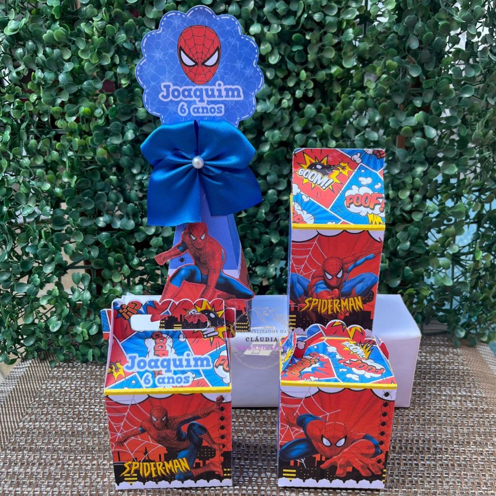 Lembrancinha caixinha personalizada Homem Aranha aniversario kit festa mimos decoração de aniversario Homem aranha
