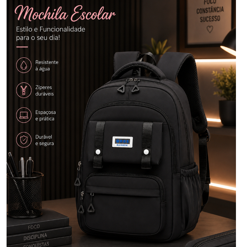 Bolsa Mochila Feminina Grande Para Notebook Escolar Faculdade Moderna Resistente