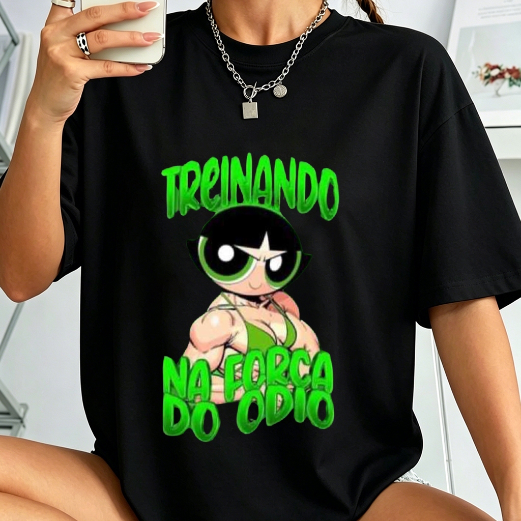 Camiseta Oversized Musculação Desenho As Meninas Superpoderosas Docinho, Camiseta 100% Algodão,P-G3
