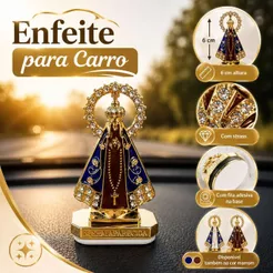 Nossa Senhora Aparecida Carro Santinha p/ Painel 6 cm - PROMOÇÃO
