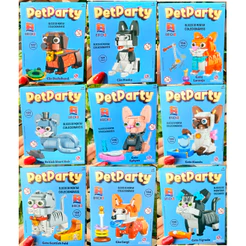 Blocos de Montar Gatinho Gato Cão Cachorro PetParty Presente Infantil Colecionável Diversos Modelos