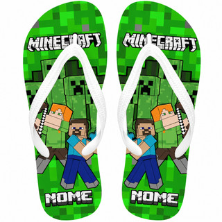 Chinelo do Minecraft COM NOME Personalizado infantil
