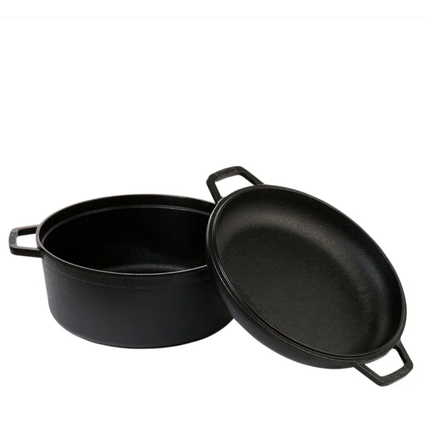 Caçarola Duo Ferro Fundido 3,8L Dutch Oven 2 em 1 Fundição Santana