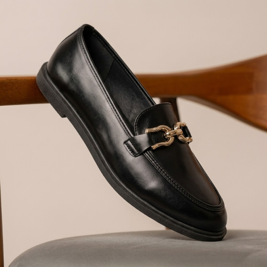 Mocassim Feminino Elegante Confortável Salto Baixo Casual Prático Luxo Couro Legítimo