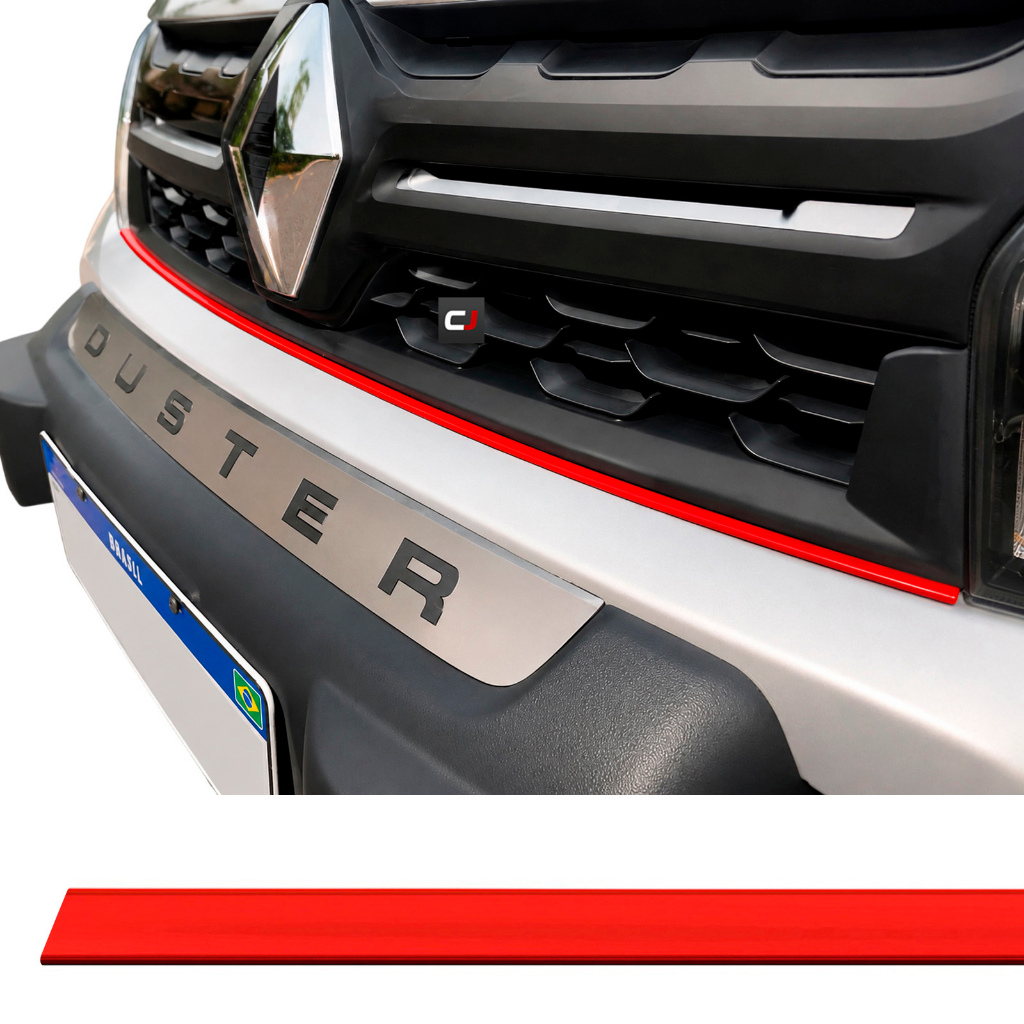 Friso Aplique Grade Vermelho Renault Duster Oroch 2015-2022
