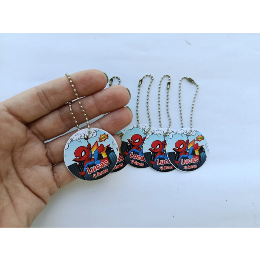 20/30/40/50 Tag 3,5cm Personalizada HOMEM ARANHA BABY com correntinha - Tag para lembrancinha - Tag HOMEM ARANHA BABY