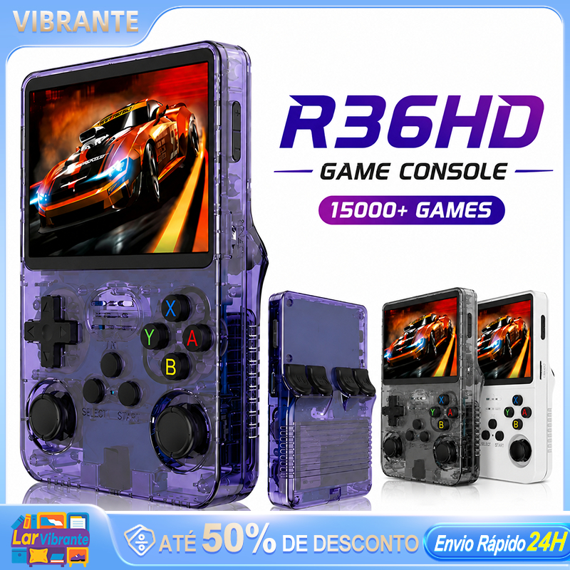 Console Retrô R36S Linux 64GB +15000 Jogos Tela IPS 3.5" Portátil Pronta Entrega Envio 24h SP