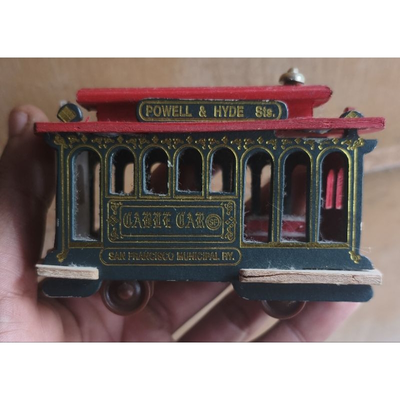 miniatura Bonde vagão Madeira São Francisco Califórnia