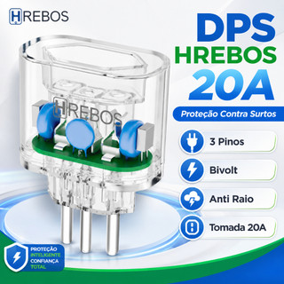 Protetor Contra Surtos/Raio DPS Hrebos 20A 3 Pinos Bivolt Anti Surto/Raio