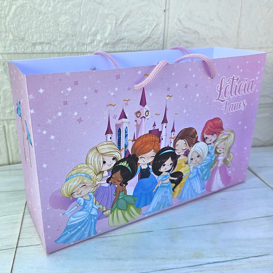 Kit Sacola Princesas Baby Cute Personalizado | A Partir de 5 un | Lembrancinhas Festa Aniversário