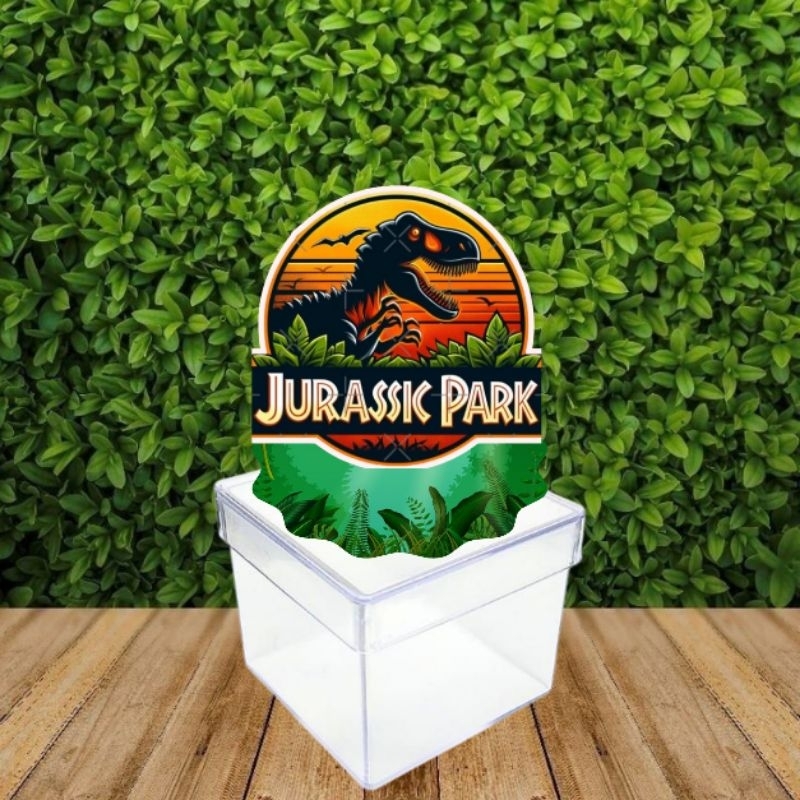 Aplique Dinossauro Tema Jurassic park com Nome Personalizado Lembrancinha Festa