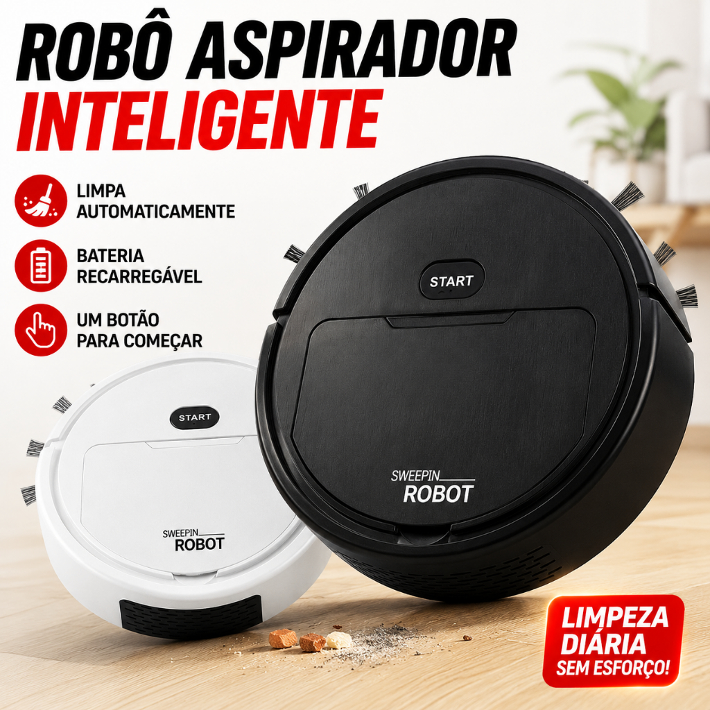 Robô Aspirador Inteligente Automático para Limpeza