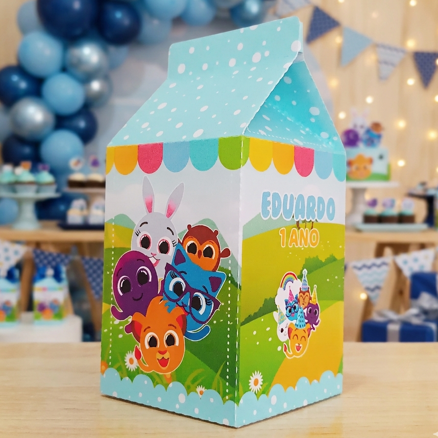 ENVIO RÁPIDO - Caixinhas Milk Personalizada Bolofofos - Lembrancinha Aniversário Festa
