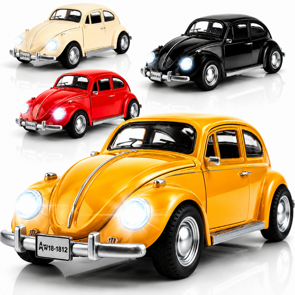 Miniatura fusca metal gigante com som ,luz e buzina ficção abre porta e capô modelo luxo premium
