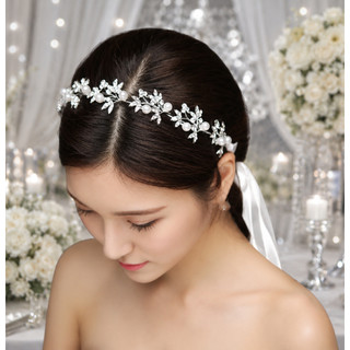 Tiara Arranjo Headband Noiva Casamento Prateado