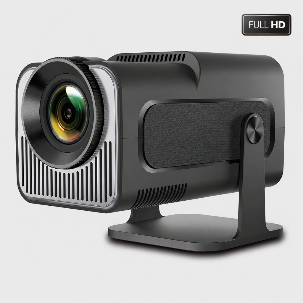 Projetor HY320 Portátil 1080P Full HD Suporte 4K Android 11 Wi-Fi 6 Bluetooth Rotação 180°
