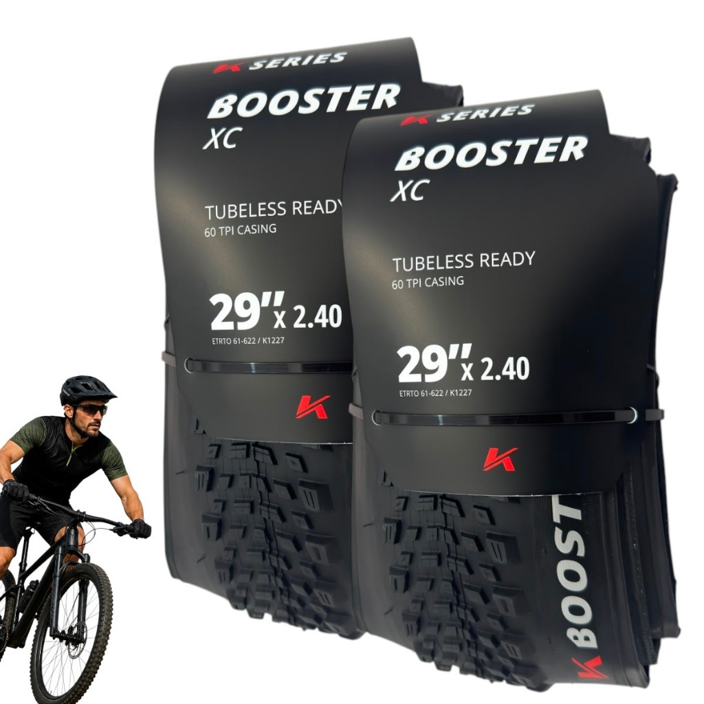 Kit 2 Pneus Aro 29x2.4 Kenda Booster XC Tubeless Kevlar Mtb Reforçado Trilha Asfalto