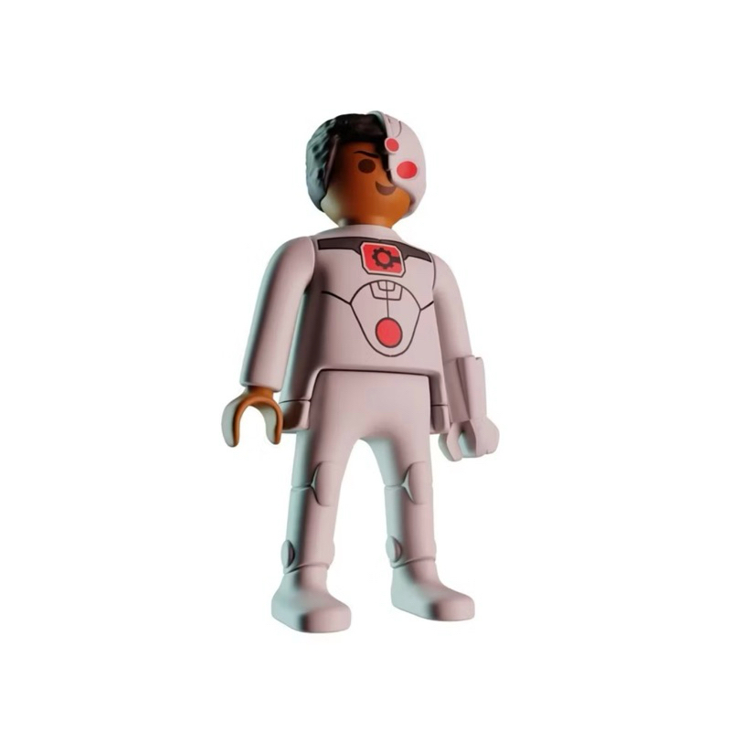 playmobil dc kinder ovo miniatura colecionável ciborgue